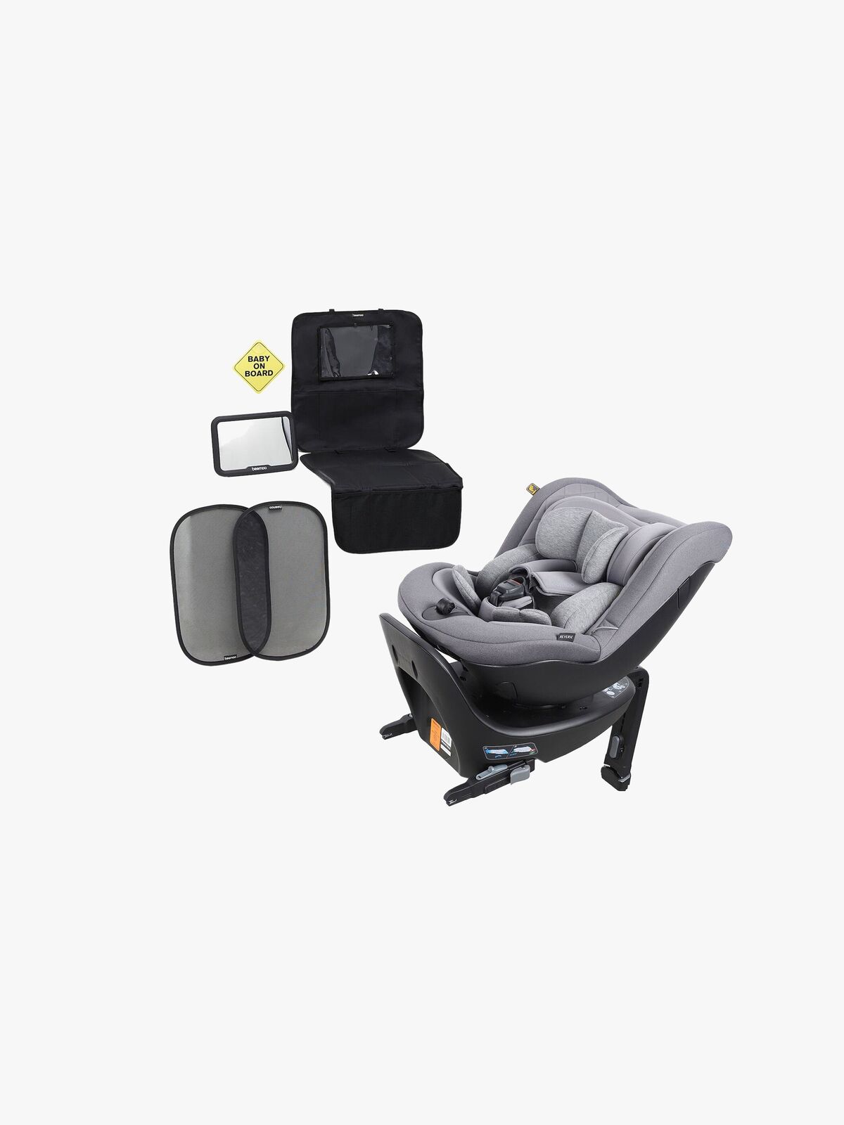 Beemoo Reverse i-Size Bakovervendt Bilstol Inkl. Tilbehørspakke, Mineral Grey