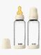BIBS Medium Flow Glass Tåteflaske Latex 2-Pakk 240 ml, Ivory