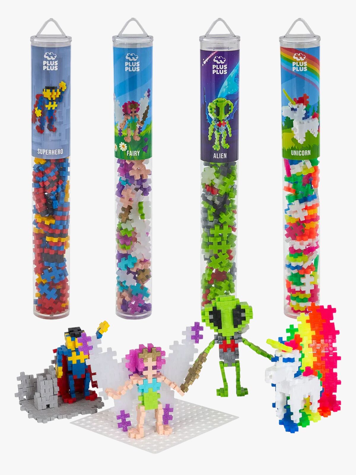 Plus-Plus Byggesett med Bunnplate & Tube Figurer 4x100 Deler