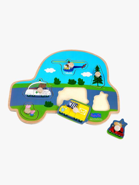 Barbo Toys Peppa Gris Knottepuslespill i Tre Kjøretøy 6 Brikker