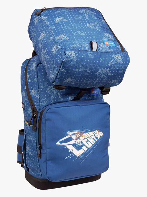 LEGO® City Space Explorer Veskesett 20,5L med Festbar Gympose & Fylt Pennal, Blå