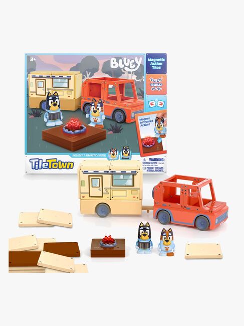 Tile Town Bluey Magnetisk Byggesett Campingvognsett