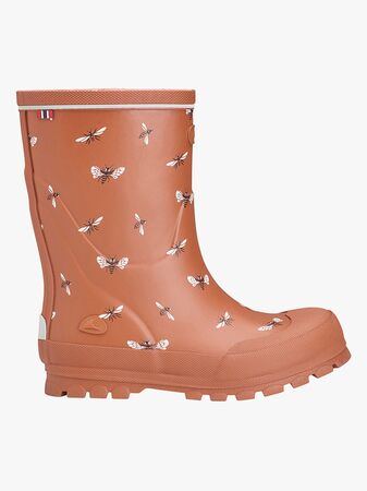 Viking Jolly Print Gummistøvler, Cognac/White