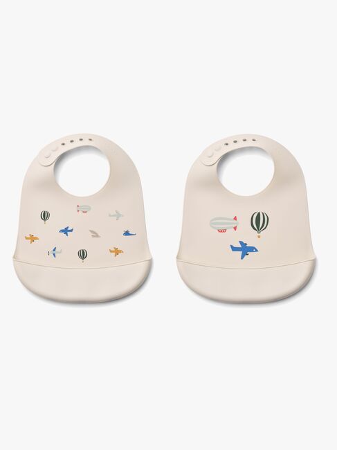 LIEWOOD Tilda  Mønstret Smekke Silikon 2-Pack, Aviator/Ecru