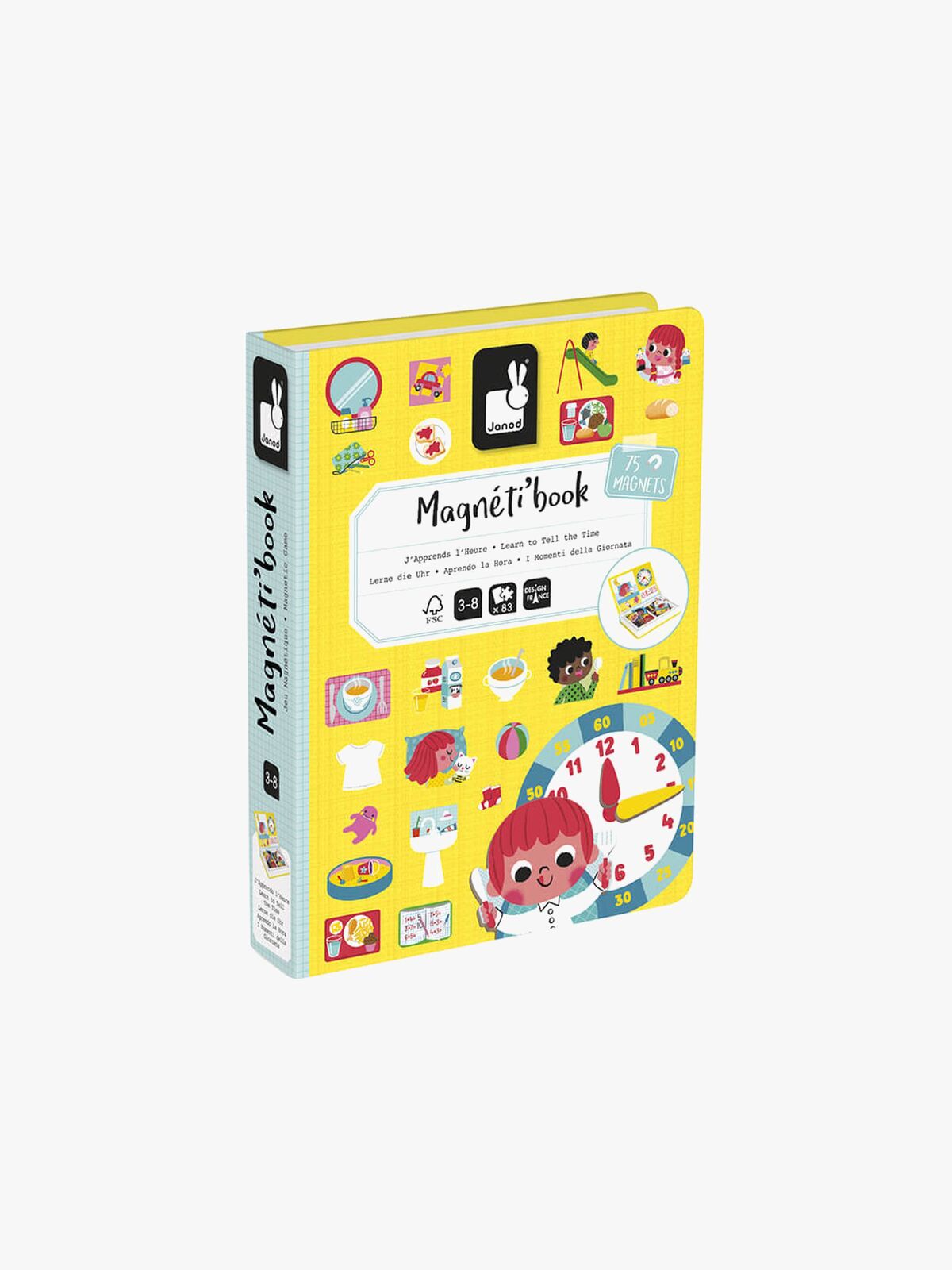 Janod Magneti'Book Lær Deg Klokken Magnetsett 75 Stk
