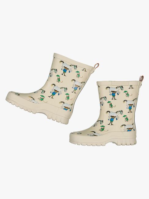 Geggamoja Gummistøvler Pippi Langstrømpe, Beige