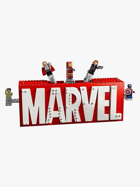 LEGO Super Heroes 76313 MARVEL logo og minifigurer