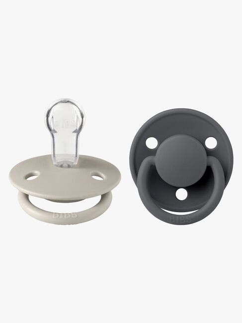 BIBS De Lux Smokk 2-pack Silikon One Size Rund, Sand/Iron