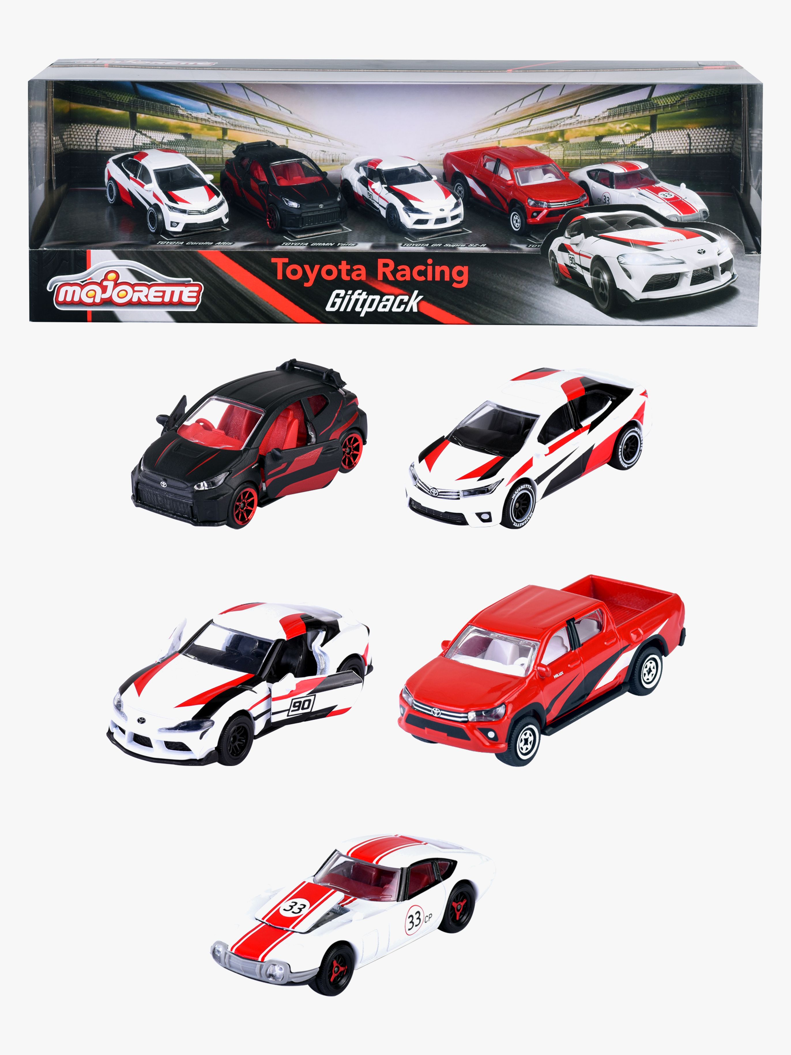 Majorette Toyota Racerbiler 5-Pack - Biler - Metall,Plast