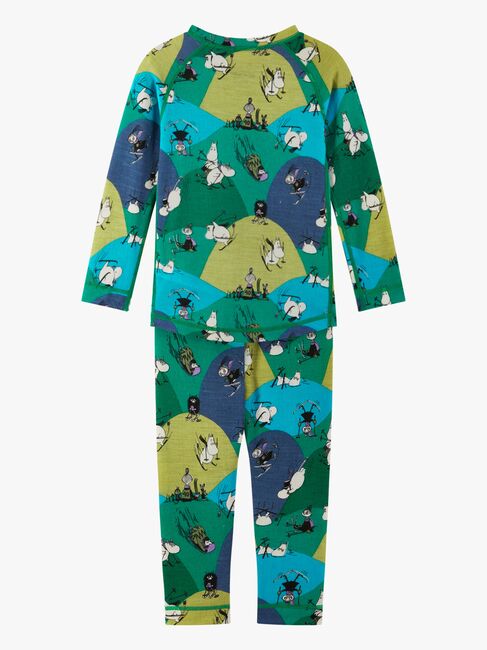 Reima Mummitrollet Trivsam Superundertøy Ullblanding, Enchanted Green