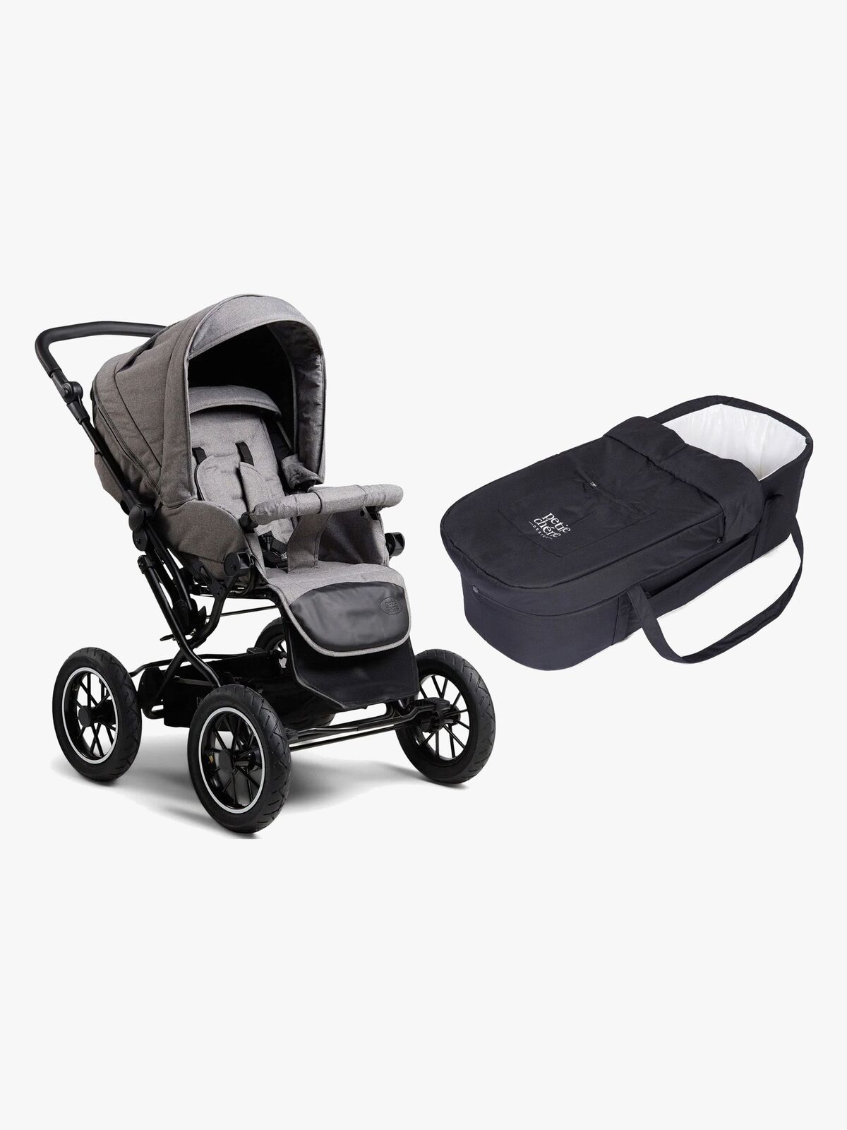 Petite Chérie Solide+ Kombivogn, Black/Grey Melange