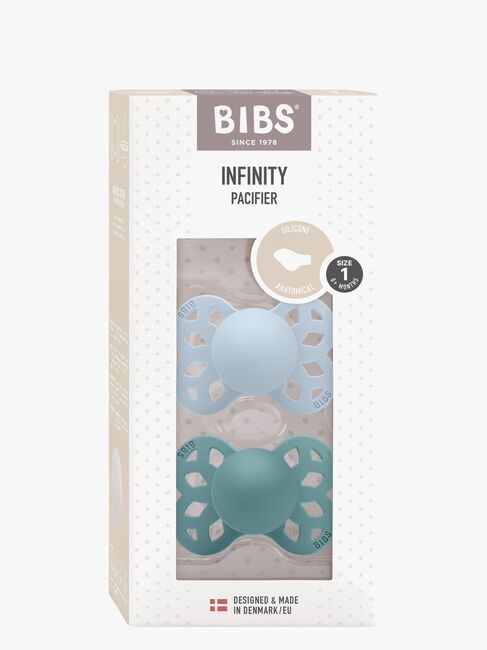 BIBS Infinity Smokk 2-pack Str. 1 Anatomical, Baby Blue/Island Sea