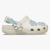 Crocs Classic Denim Flower Kids Tøfler, Summit White
