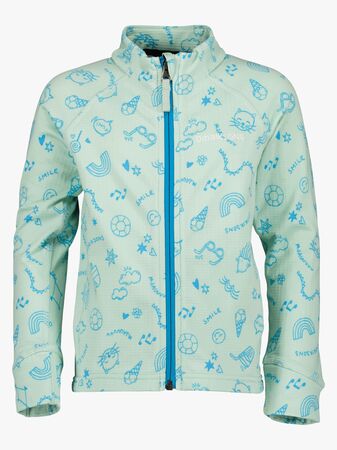Didriksons Jadis Genser med Glidelås, Doodle Pale Mint