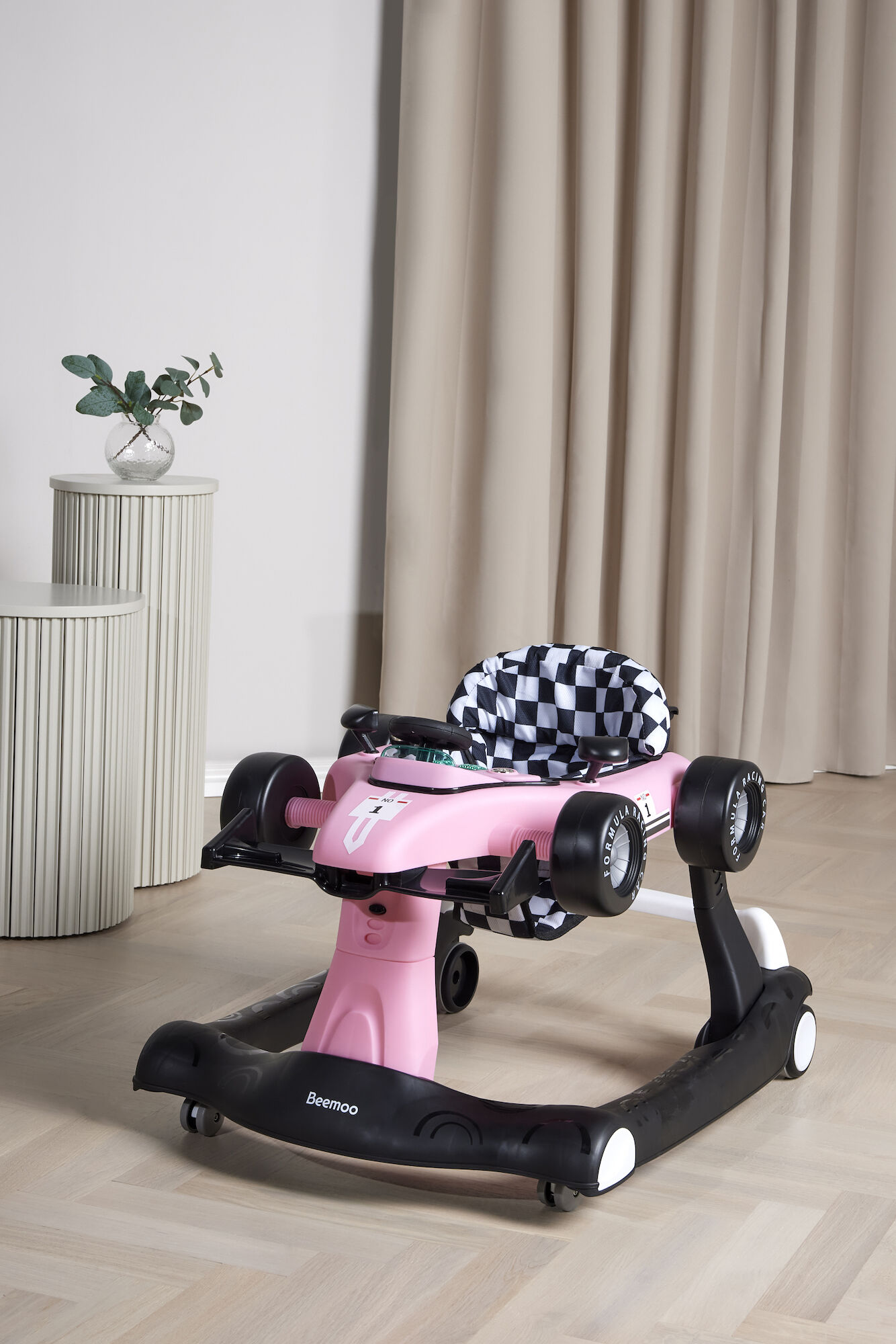 Beemoo PLAY Bil Gåstol, Pastel Pink - Gåstoler