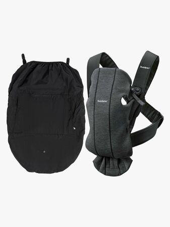 Babybjörn Bæresele Mini 3D Jersey inkl. Regntrekk, Svartgrå