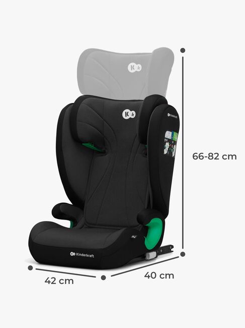Kinderkraft JUNIOR FIX 2 i-Size Beltestol, Graphite Black