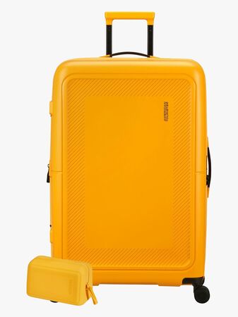 American Tourister Dashpop Koffert 104-121L & Toalettveske POP, Golden Yellow