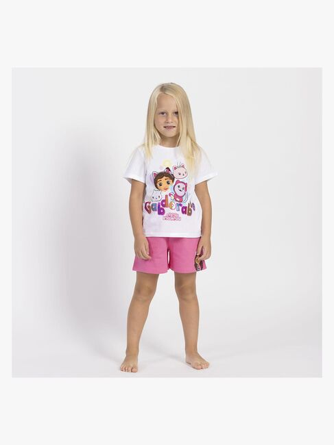Gabby's Dollhouse T-skjorte & Shorts Sett, Hvit/Rosa