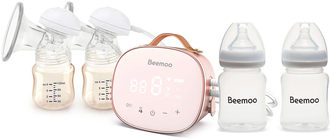 Beemoo Care Duo Elektrisk Dobbelbrystpumpe inkl. Brystmelkflaske180 ml 2-pack