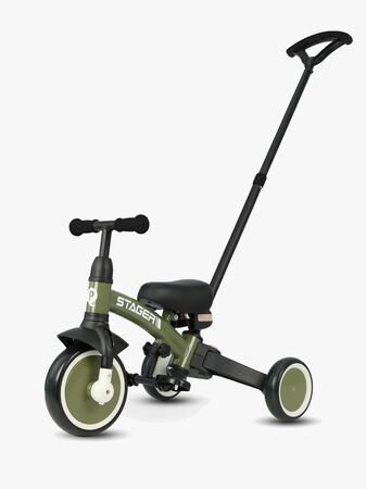 QPlay Stager 3-in-1 Transformerbar Trehjulssykkel, Grønn