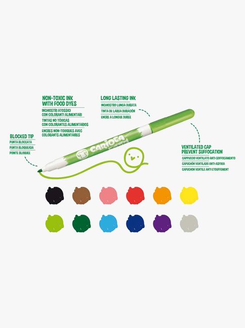Carioca Tekstilpenner 10 Stk