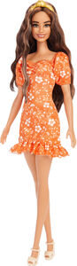 Barbie Fashionista Dukke Blomstret, Hvit/oransje
