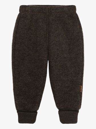 Mikk-Line Fleecebukser Merinoull, Dark Brown Melange