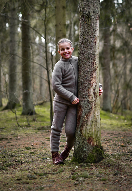 Mikk-Line Fleecebukser Baby Merinoull, Melange Denver