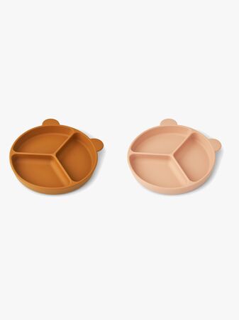 LIEWOOD Stacy Delt Tallerken 2-Pack, Mustard/Tuscany Rose