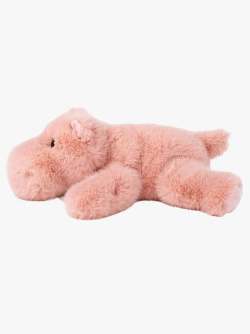 Teddykompaniet Kosedyr Liggende Flodhest 30 cm, Rosa