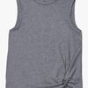 Hyperfied Jersey Knot Tank Top, Grey Melange