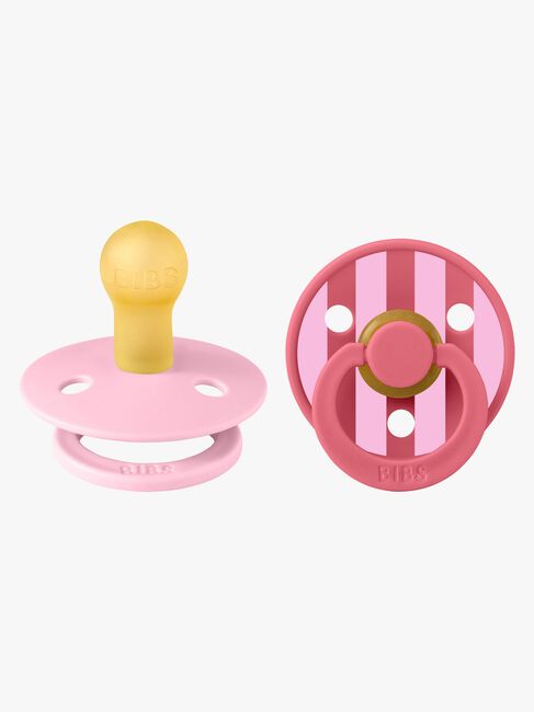 BIBS Studio Colour Block Smokk 2-Pakk Lateks Str 1, Baby Pink Coral Mix
