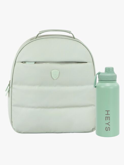 Heys The Puffer Ryggsekk 13L & Stål Vannflaske 946ml, Sage Green