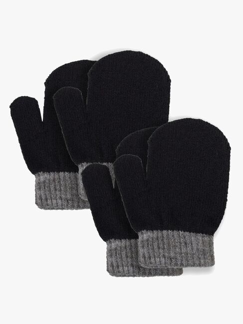 Lindberg Sundsvall Ull Votter 2-Pakk, Black/Anthracite