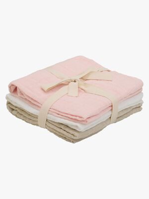 Pippi Musselinteppe 3-Pakk, Veiled Rose