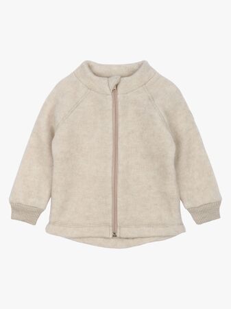 Mikk-Line Fleecejakke Merinoull, Melange Offwhite