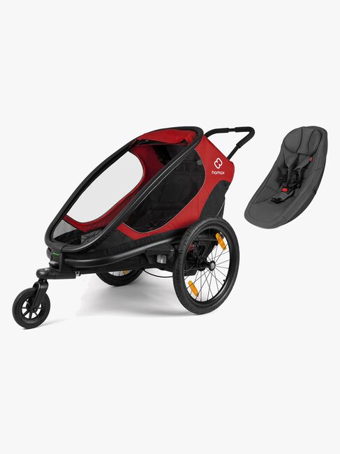 Hamax Outback ONE Sykkelvogn inkl. Babysete, Red/Black