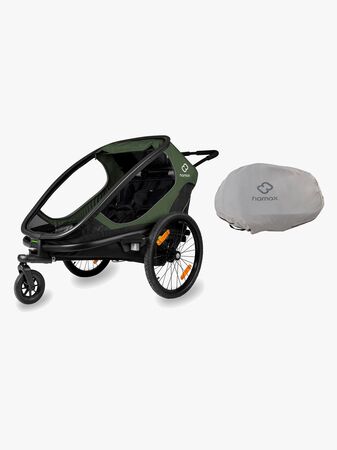 Hamax Outback Sykkelvogn inkl. Oppbevaringstrekk, Green/Black