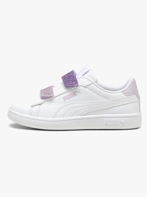 Puma Smash 3.0 Glitter Velcro V PS Sneakers, Hvit