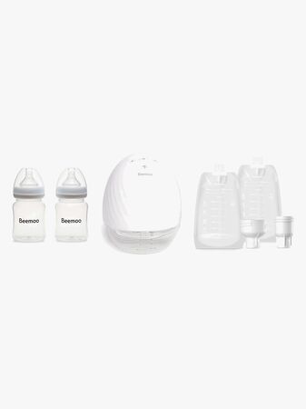 Beemoo CARE Wearable Elektrisk Brystpumpe Singel inkl. Brystmelkposer & Brystmelkflaske 180 ml 2-pack