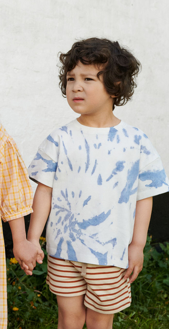 Wheat Tommy T-skjorte, Blue Tie Dye