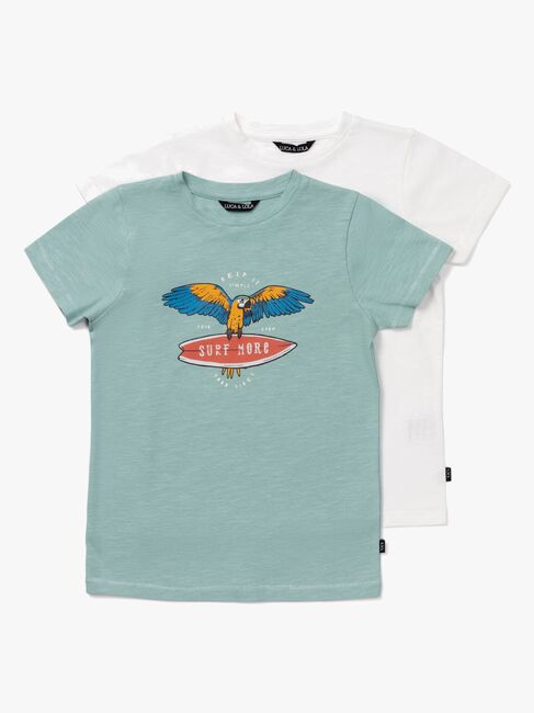 Luca & Lola Riccione T-Shirt 2-pack, Green/White