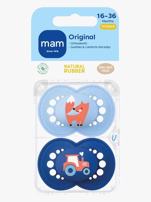 MAM Original Latex Smokker 2-Pakk 16-36m, Blå