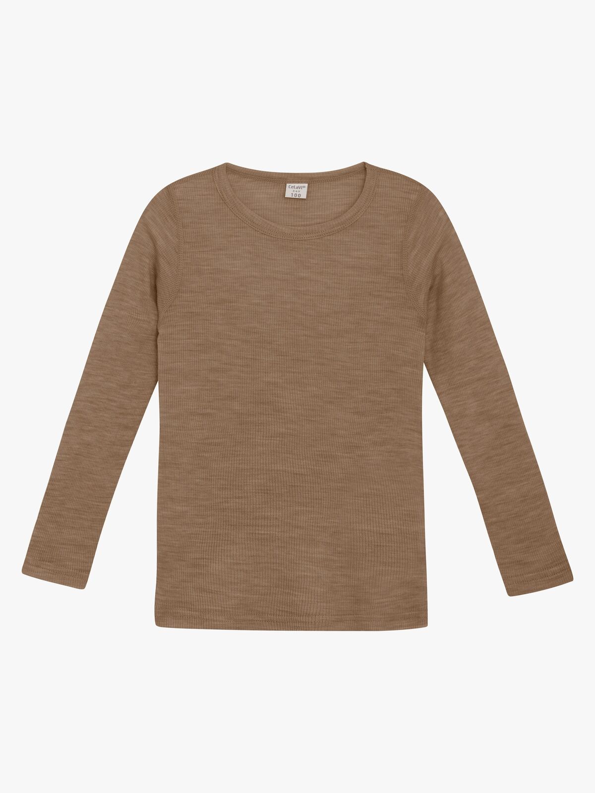 CeLaVi Topp med Lange Ermer Merinoull, Cocoa Creme