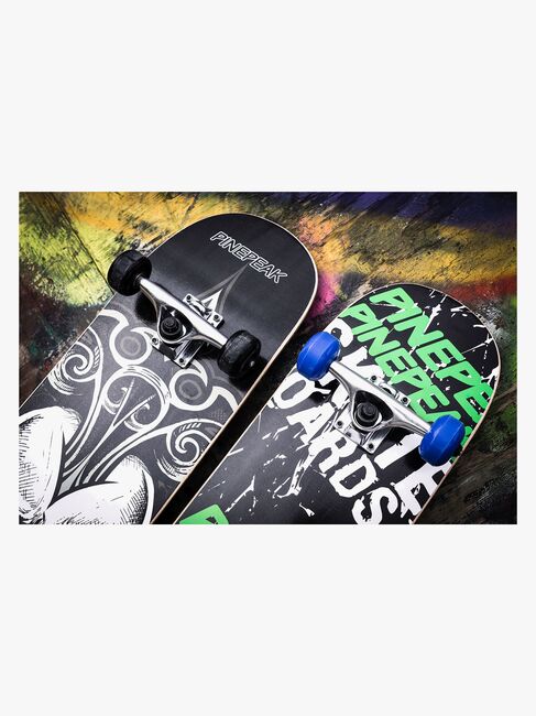 Pinepeak Skateboard, Svart/Grønn