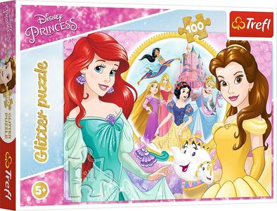 Trefl Disney Princess Glitter Puslespill 100 Brikker