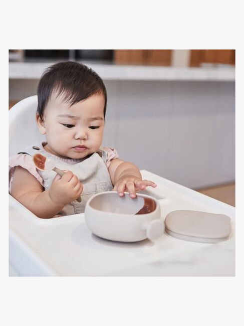 b.box Skål med Lokk Silikon, Latte