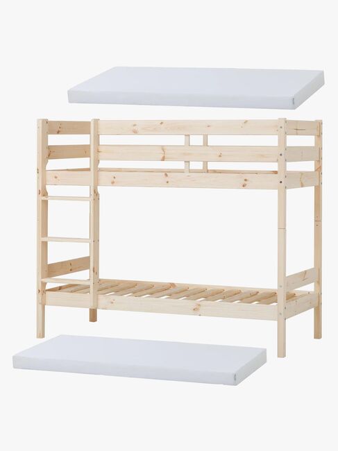Hoppekids ECO Comfort Køyeseng med 2 stk. Skummadrasser 70x160, Tre