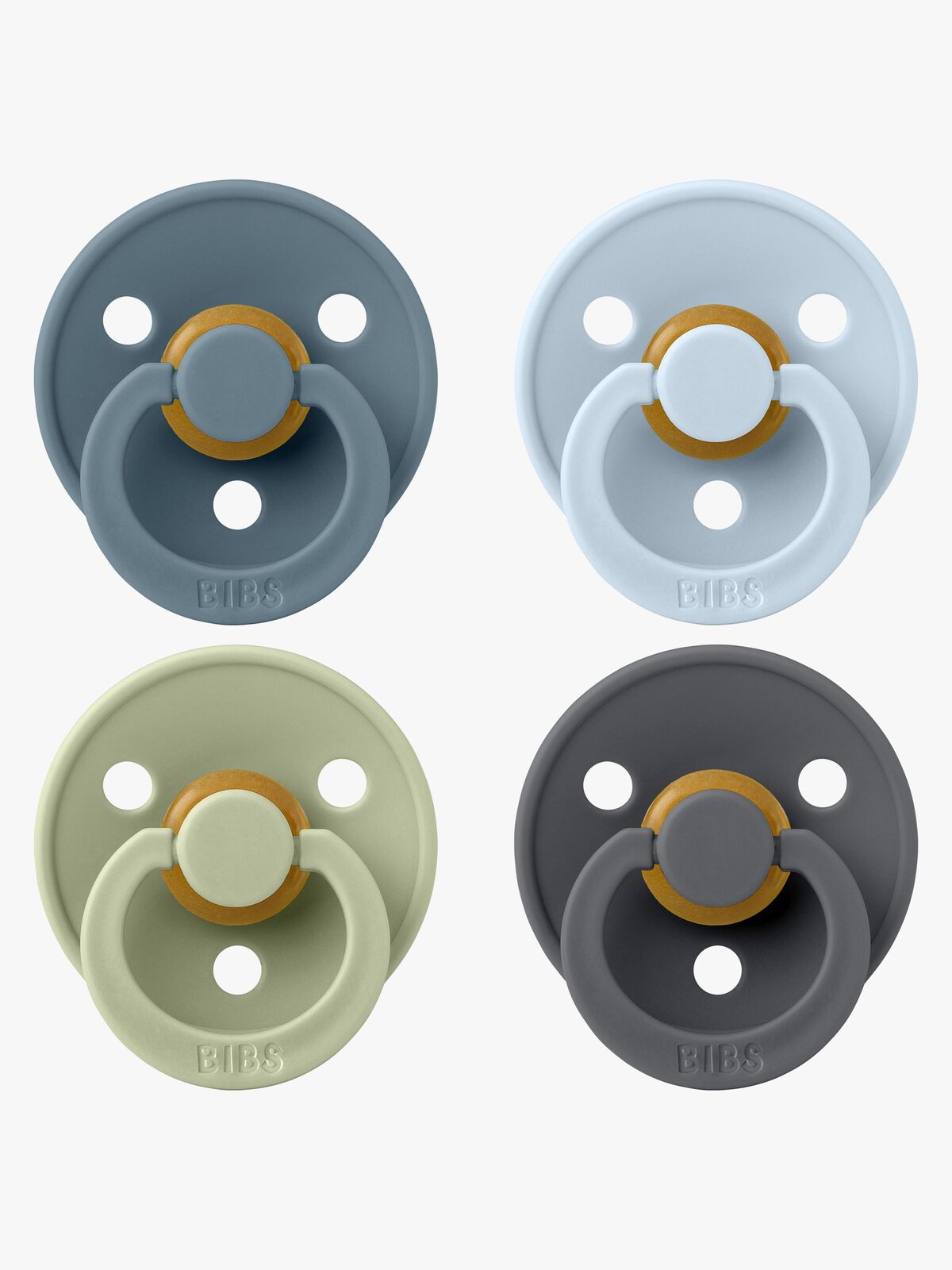 BIBS Colour Smokk 4-Pakk Lateks Str 1, Petrol/Sage/Baby Blue/Iron